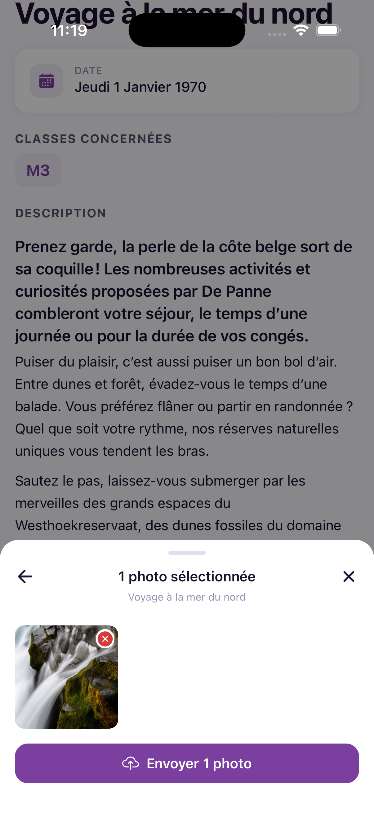 Ajouter des photos à une activité