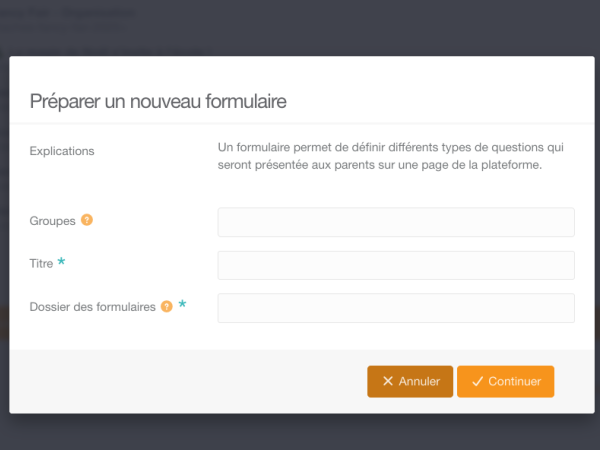 Ajouter un formulaire à une activité