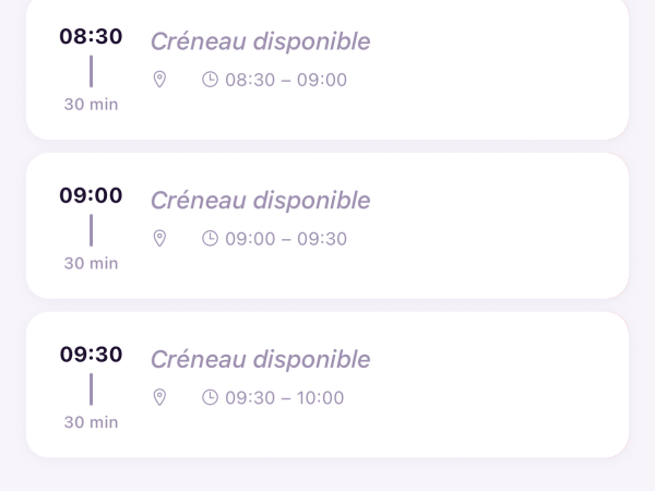 Ouvrir des créneaux pour des rendez-vous