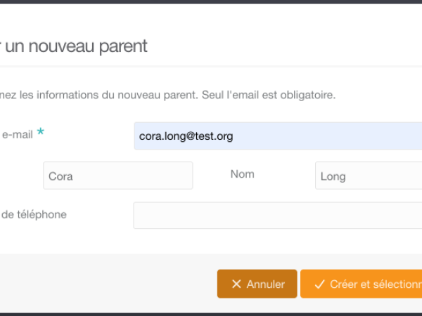 Inscrire rapidement un enfant