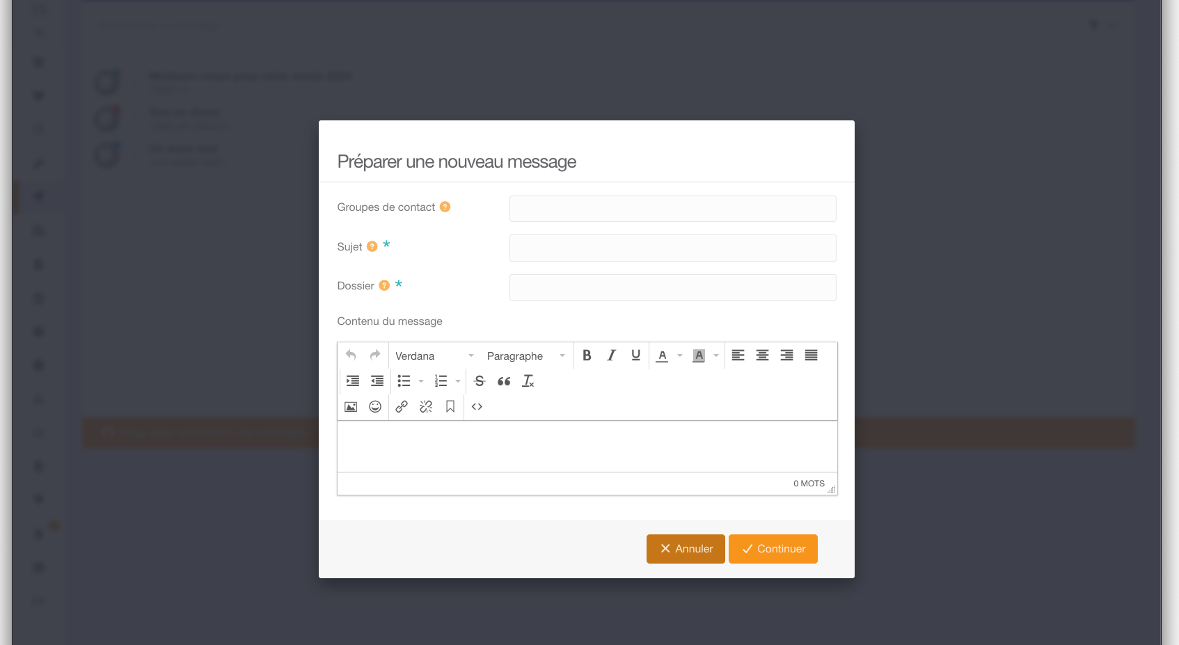 Module de messagerie
