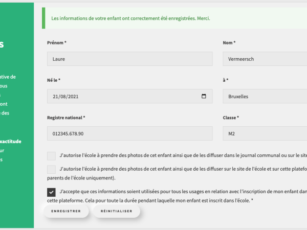Inscrire rapidement un enfant