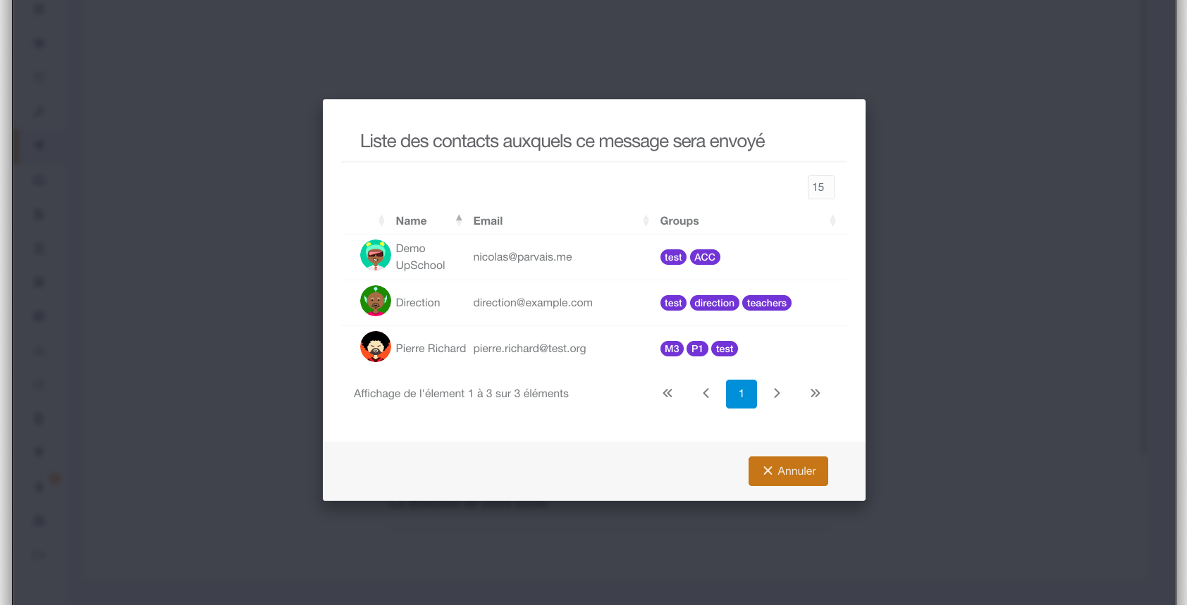 Module de messagerie