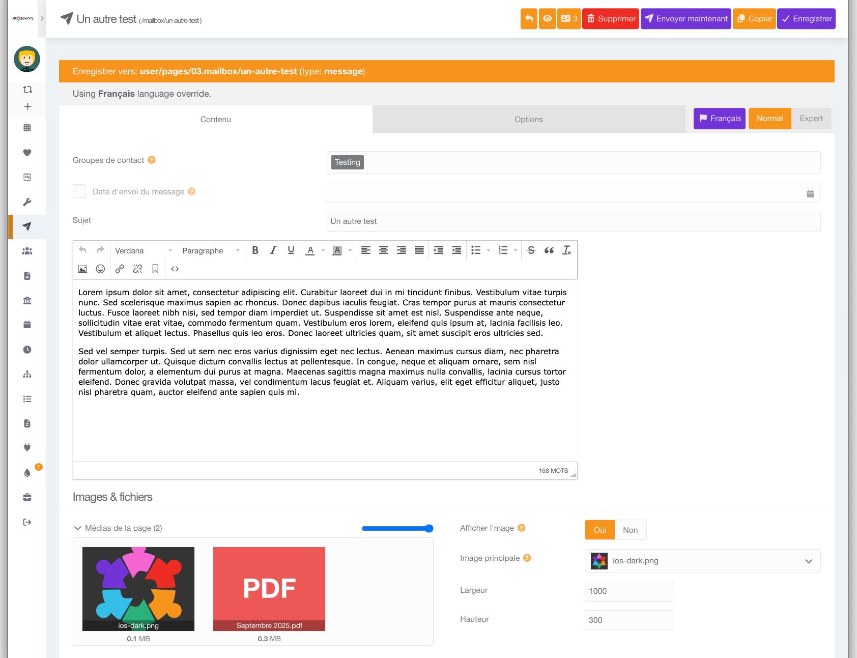 Module de messagerie