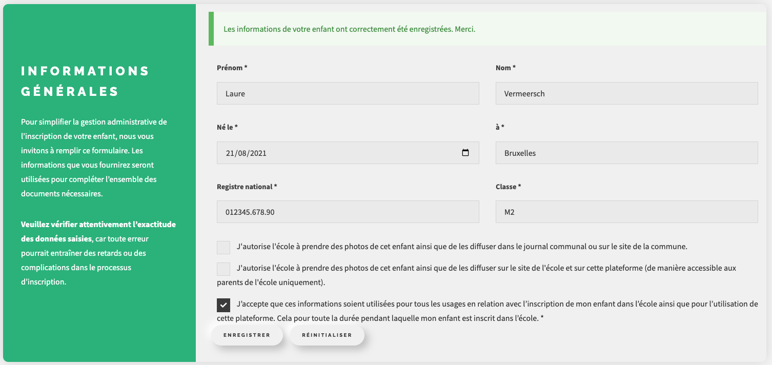 Inscrire rapidement un enfant