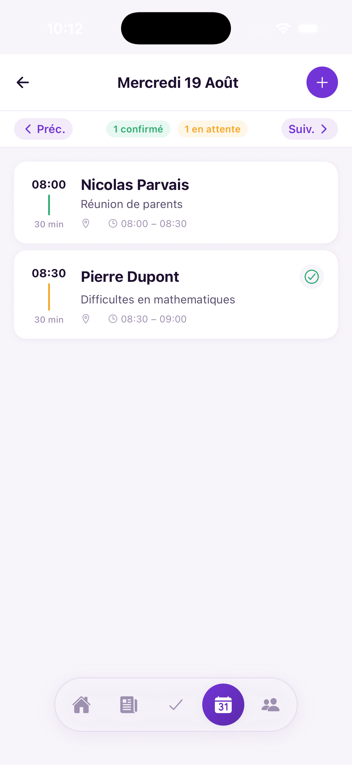Gérer vos rendez-vous